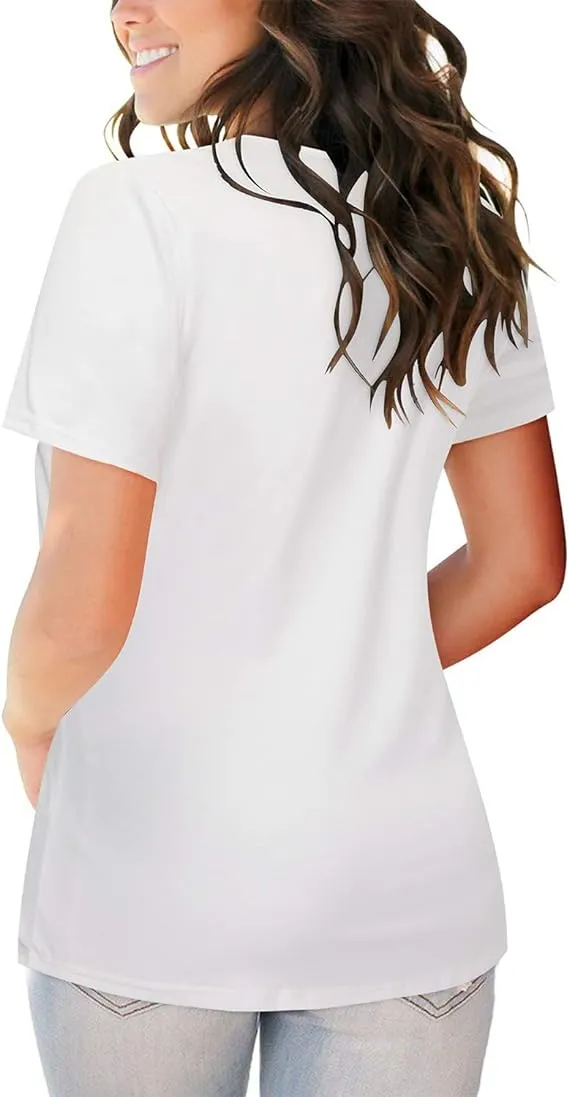 Mystry Zone Women's V Neck Short Sleeved T-Shirts