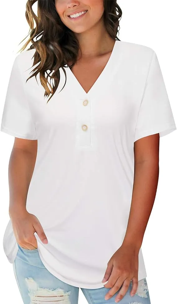 Mystry Zone Women's V Neck Short Sleeved T-Shirts