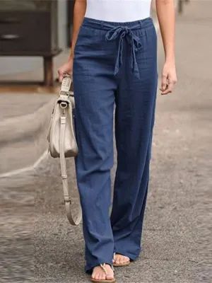 Navy Blue Regular Fit Pants