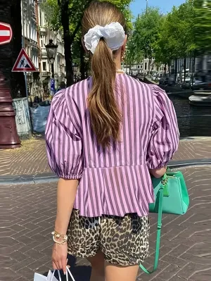 Nayla - Casual Gestreepte Top