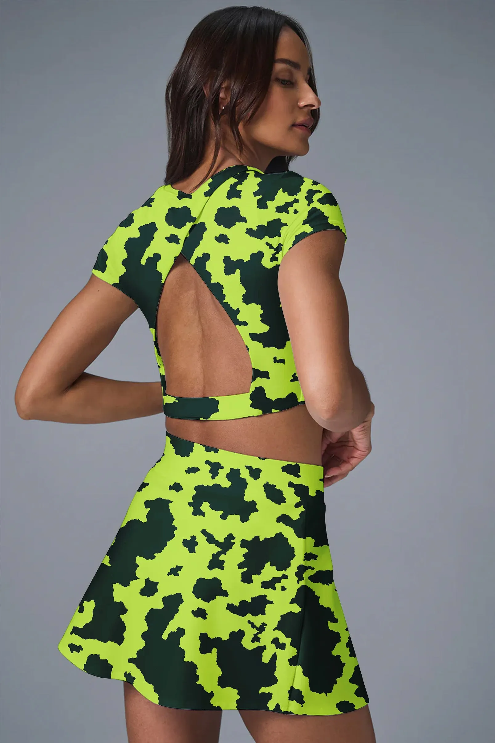 Neon Camo Clash Skirt