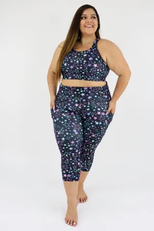 Neon Stars - Dynamic Active - Pocket Capri Leggings