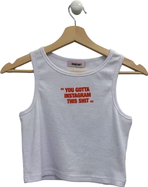 Nerdunit White 'You Gotta Instagram This Shit' Tank Top UK M