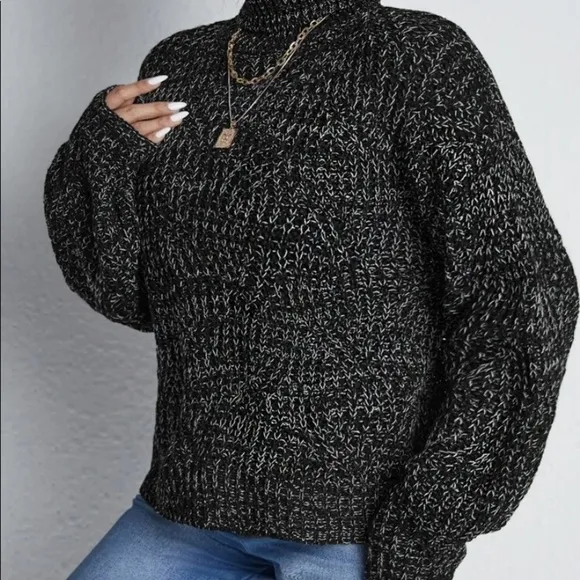 New black turtleneck sweater