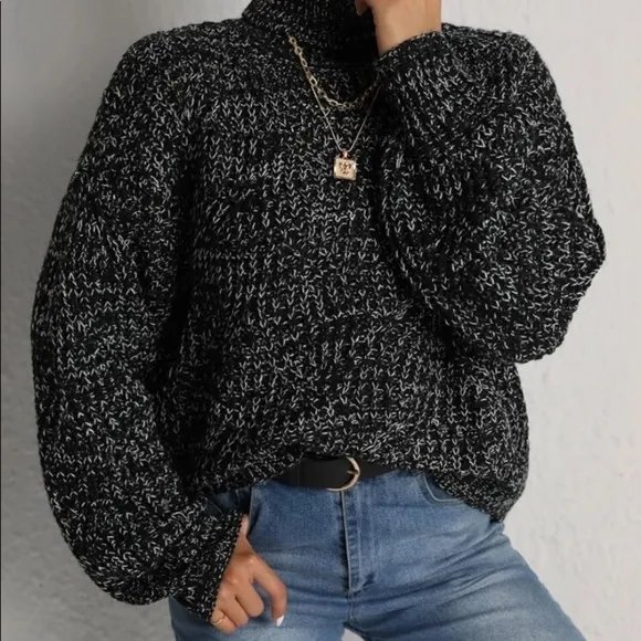 New black turtleneck sweater