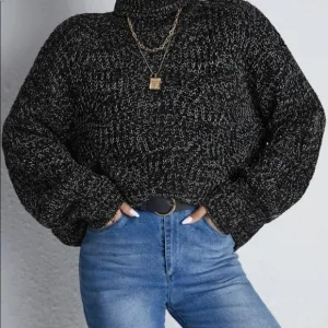 New black turtleneck sweater