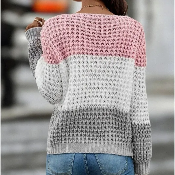 New color block knit sweater