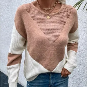 NEW color block long sleeve sweater