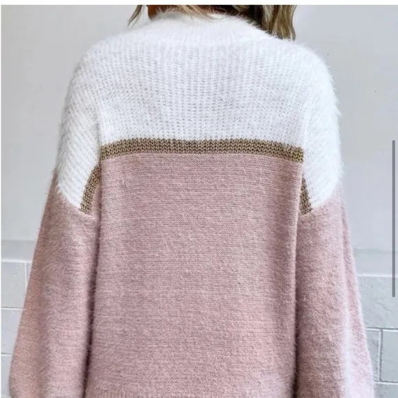 NEW color block long sleeve sweater