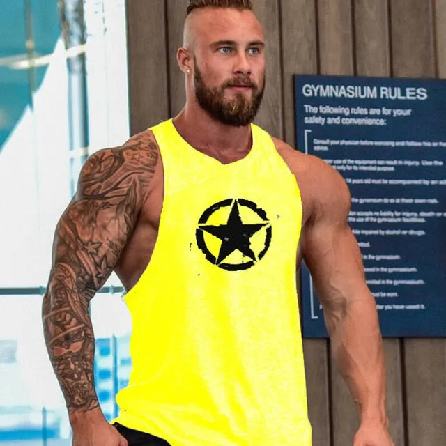 New Fashion Cotton Sleeveless Shirts Tank Top Men Fitness Shirt Mens Singlet Bodybuilding Workout Gym Vest Fitness Men