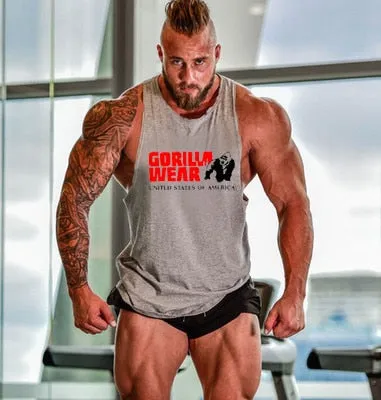 New Fashion Cotton Sleeveless Shirts Tank Top Men Fitness Shirt Mens Singlet Bodybuilding Workout Gym Vest Fitness Men