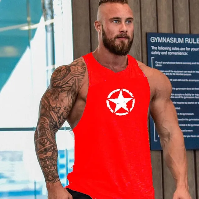 New Fashion Cotton Sleeveless Shirts Tank Top Men Fitness Shirt Mens Singlet Bodybuilding Workout Gym Vest Fitness Men