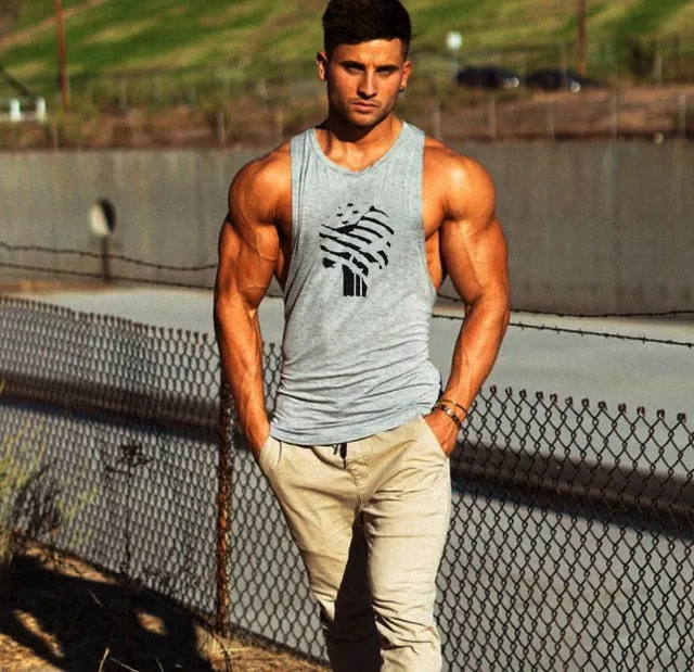 New Fashion Cotton Sleeveless Shirts Tank Top Men Fitness Shirt Mens Singlet Bodybuilding Workout Gym Vest Fitness Men