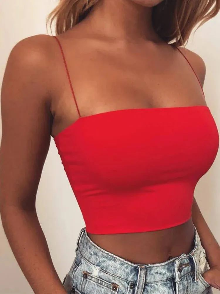 New Fashion Spaghetti Strap Crop Top for Women