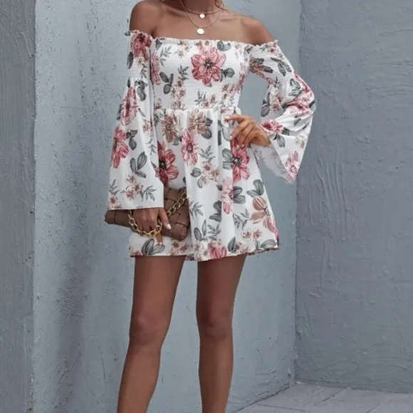 New floral off shoulder dress
