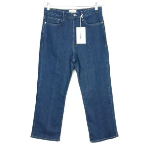 NEW FRAME high rise Le Jane Crop pinstripe railroad stripe straight leg jeans 30