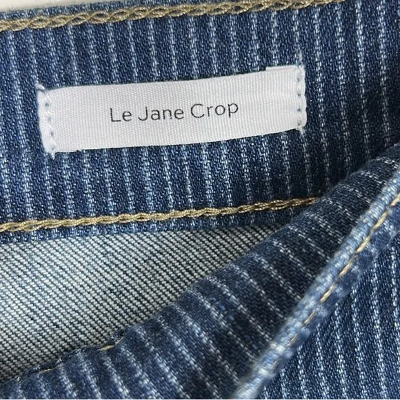NEW FRAME high rise Le Jane Crop pinstripe railroad stripe straight leg jeans 30
