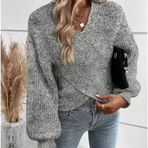 New long sleeve  criss  cross sweater