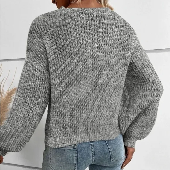 New long sleeve  criss  cross sweater
