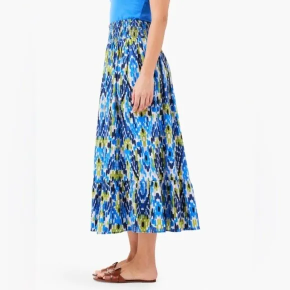 New NIC   ZOE Diamond Dash Midi Skirt in Blue Multi Size XL