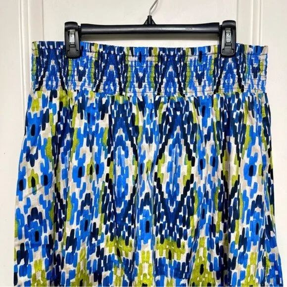 New NIC   ZOE Diamond Dash Midi Skirt in Blue Multi Size XL