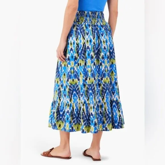New NIC   ZOE Diamond Dash Midi Skirt in Blue Multi Size XL