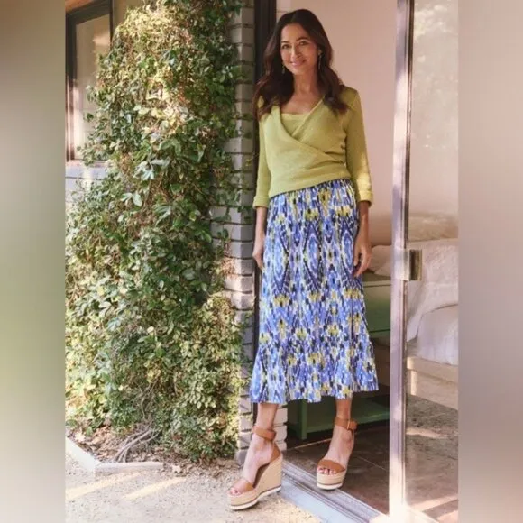 New NIC   ZOE Diamond Dash Midi Skirt in Blue Multi Size XL