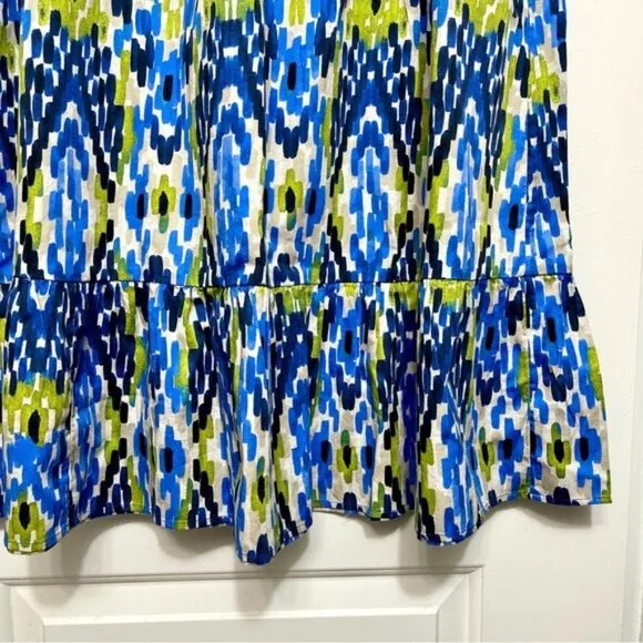 New NIC   ZOE Diamond Dash Midi Skirt in Blue Multi Size XL