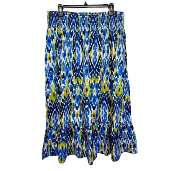 New NIC   ZOE Diamond Dash Midi Skirt in Blue Multi Size XL