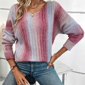 New ombre soft long sleeve sweater
