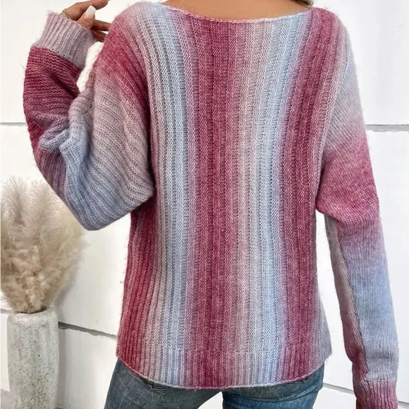 New ombre soft long sleeve sweater