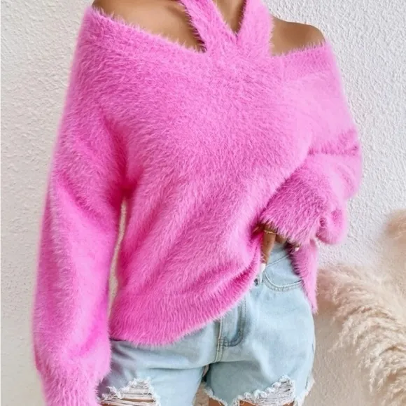 New pink long sleeve sweater
