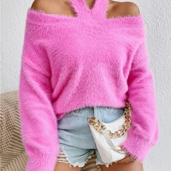 New pink long sleeve sweater
