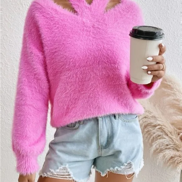 New pink long sleeve sweater
