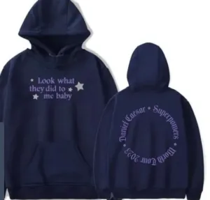 New Rapper Daniel Caesar Superpowers World Tour Hoodie Women Men Hooded Sweatshirt Streetwear Hip Hop Long Sleeve Pullover Tops Black, Sz XL