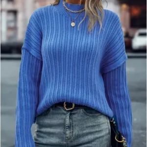 New ribbed knit mock neck sweater