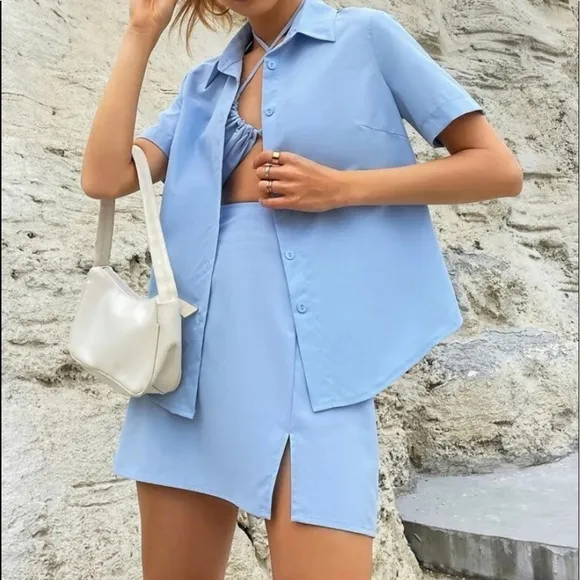 New skirt set Baby blue