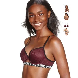 New Victoria’s Secret PINK Lightly Lined Bra 32C - Leopard Lace