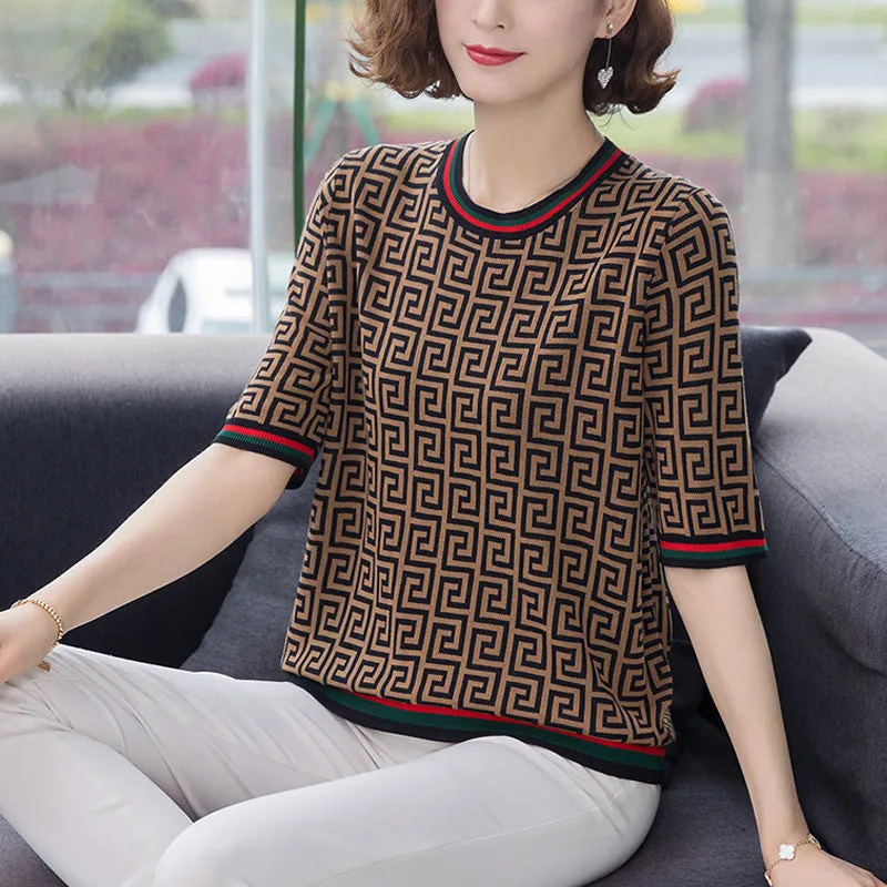 New Women Summer Mothers Clothes Short Sleeve Loose Casual T-shirt
