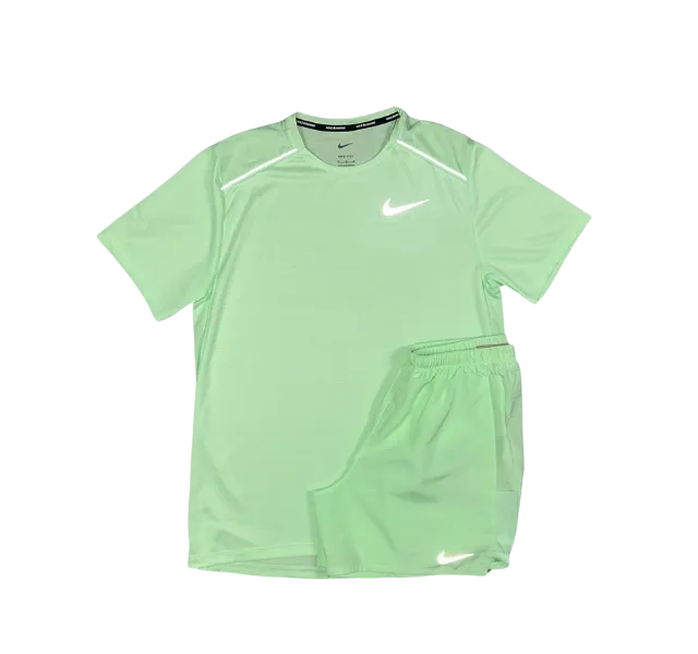 Nike 1.0 Miler and Challenger Shorts Set - Vapour Green