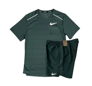 Nike 1.0 Miler and Challenger Shorts Set - Vintage Green