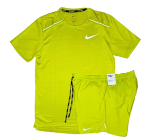 Nike 1.0 Miler and Flex Stride Shorts Set - Bright Cactus