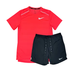 Nike 1.0 Miler and Flex Stride Shorts Set - Hot Punch/Black