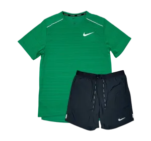 Nike 1.0 Miler and Flex Stride Shorts Set - Stadium Green/Black