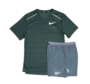 Nike 1.0 Miler and Flex Stride Shorts Set - Vintage Green/Grey