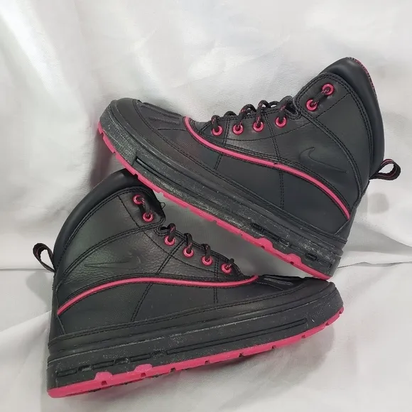 Nike ACG Woodside Duck Toe Hiking Boots Black Pink Youth 4 Womens 5.5