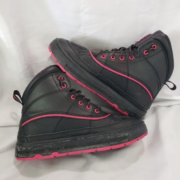 Nike ACG Woodside Duck Toe Hiking Boots Black Pink Youth 4 Womens 5.5