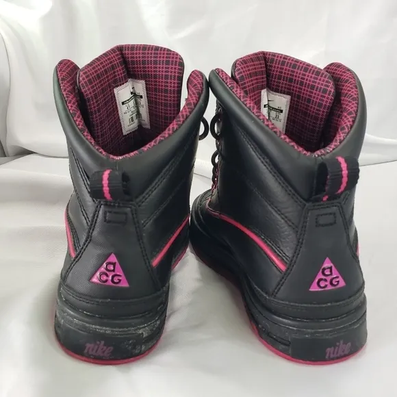 Nike ACG Woodside Duck Toe Hiking Boots Black Pink Youth 4 Womens 5.5