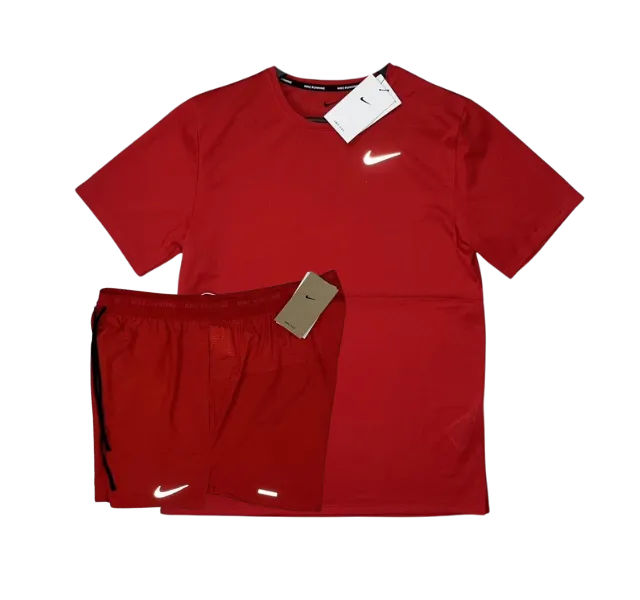 Nike Breathe T-Shirt and Flex Stride Shorts Set - Red/Red