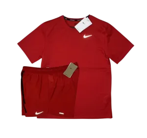 Nike Breathe T-Shirt and Flex Stride Shorts Set - Red/Red